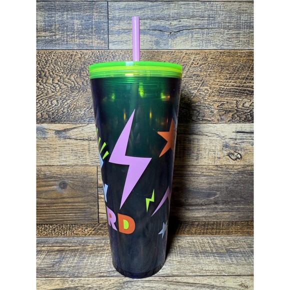 2022 Starbucks Green Stay Weird Eyeball Tumbler Venti Cold Cup With Straw - Picture 2 of 10
